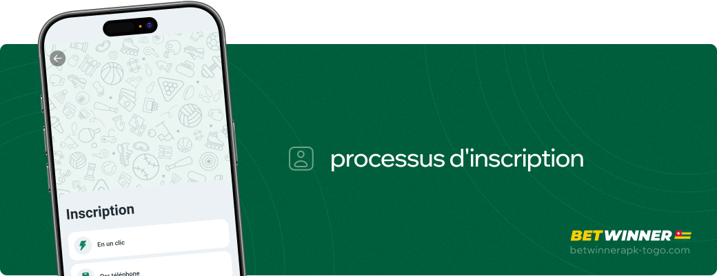 Processus d'inscription Betwinner apk Togo
